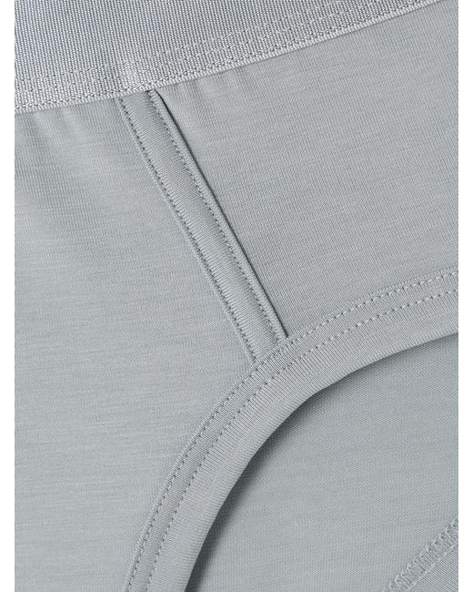CDLP Gray Set Of Three Stretch-Tencel Lyocell Briefs