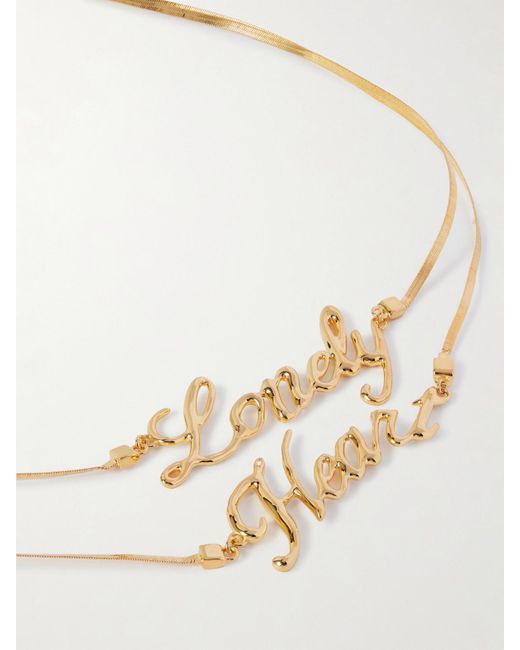 Jil Sander Natural Lonely Heart Goldfarbene Kette
