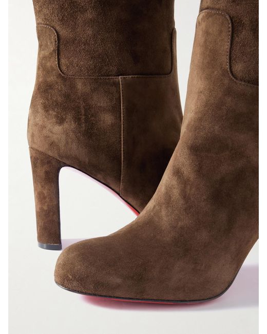 Bottes En Daim Loo Botta 85 Christian Louboutin en coloris Brown