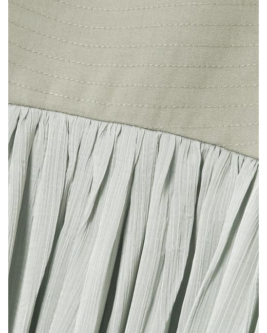 Abadia White Suri Pleated Twill-Trimmed Crepon Gown