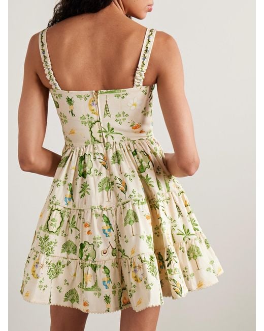 Mini-Robe En Coton Mélangé Imprimé Lima Agua Bendita en coloris Metallic