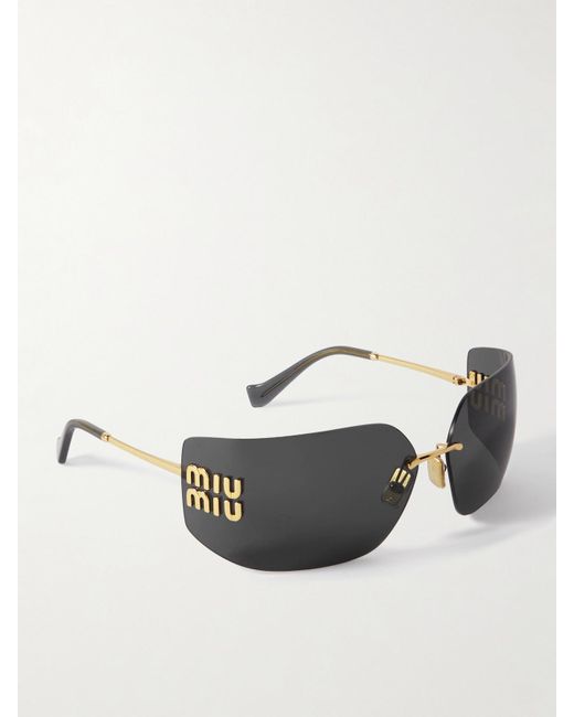 Miu Miu Gray D-Frame-Tone Sunglasses