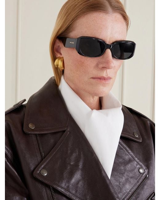 Saint Laurent Black Sl 868 Squared-Frame Acetate Sunglasses