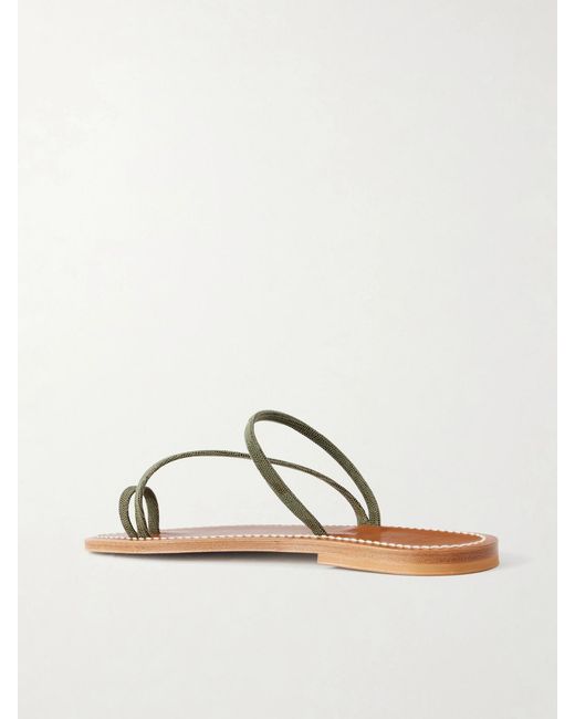 K. Jacques Green Actium Snake-Effect Leather Sandals