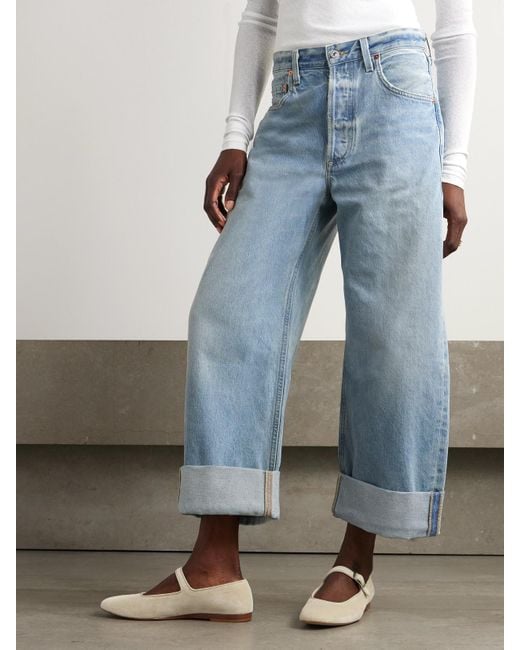 Citizens of Humanity Blue Ayla Hoch Sitzende Jeans Mit Weitem Bein Aus Bio-Denim