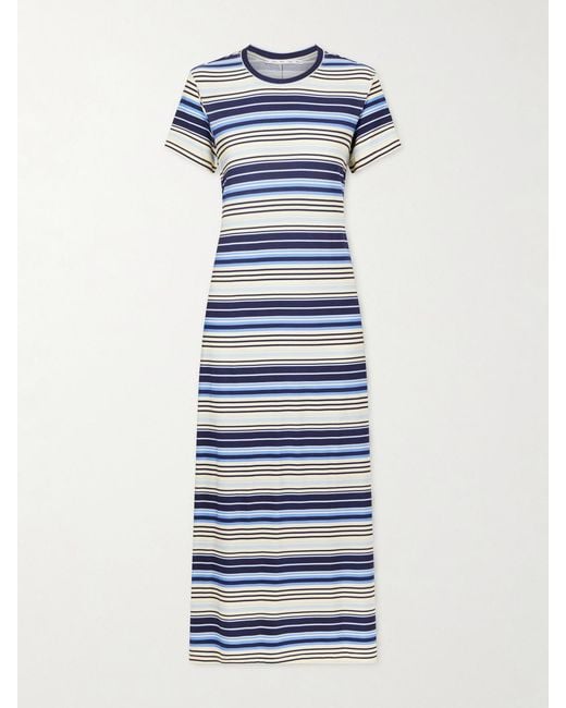 Proenza Schouler Blue Noelle Striped Jersey Maxi Dress