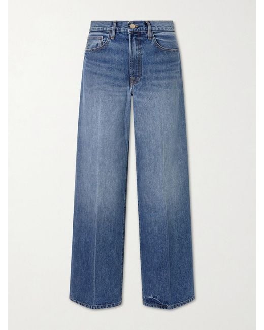 The Elder Statesman Blue Evie Organic Cotton Wide-Leg Jeans