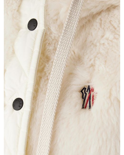 Moncler Natural Arve Hooded Plush And Quilted Shell Vest