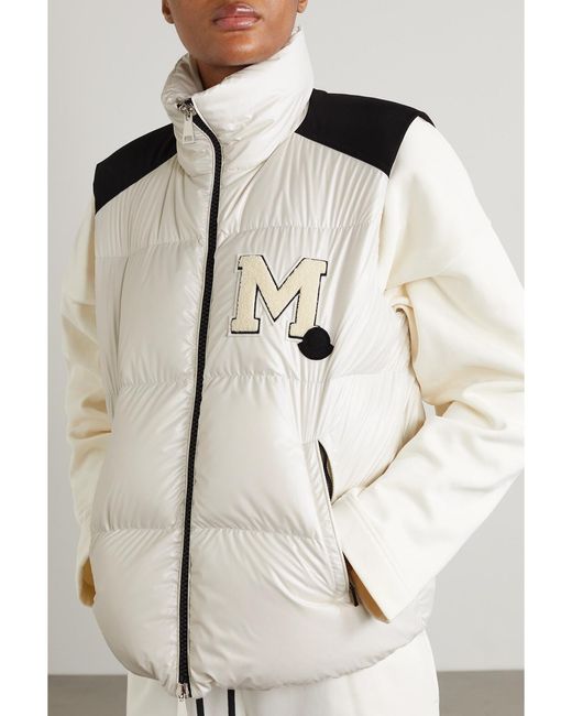 Moncler Natural Oder Canvas-Trimmed Quilted Recycled-Shell Down Vest