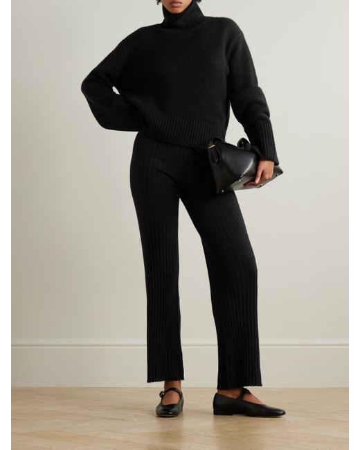 Lisa Yang Black Fleur Pullover Aus Kaschmir Mit Rollkragen