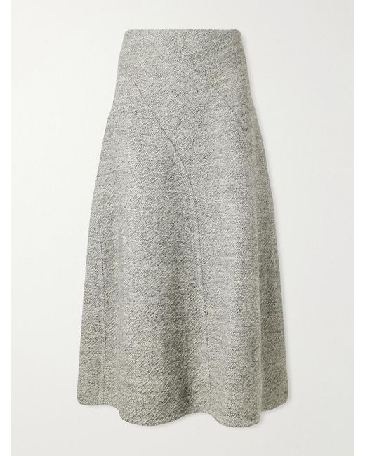 Proenza Schouler Gray Gaelle Wool-Blend Midi Skirt