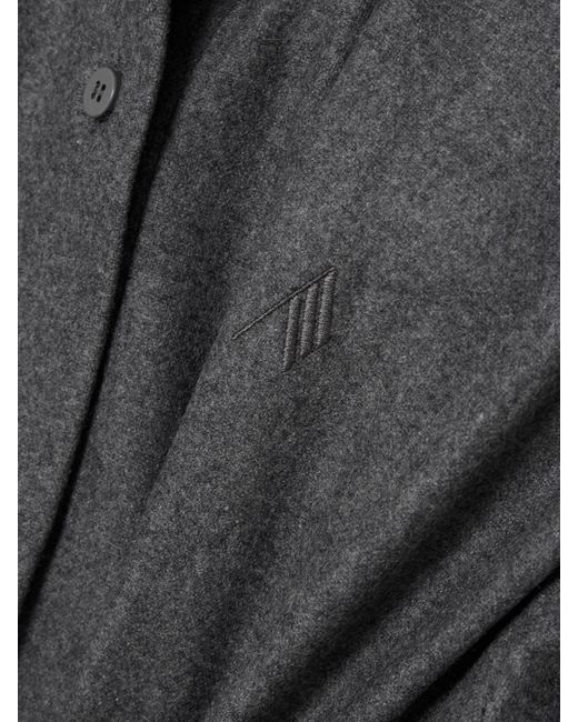 The Attico Gray Eliza Asymmetric Wool-Blend Shirt