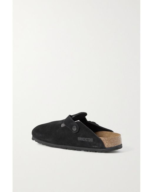 Birkenstock Black Boston Suede Clogs