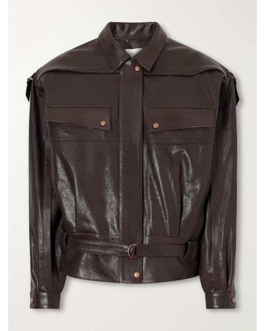 Magda Butrym Black Belted Leather Jacket