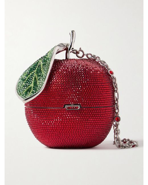 Judith Leiber Red Apple Sweetie Crystal-Embellished-Tone Clutch