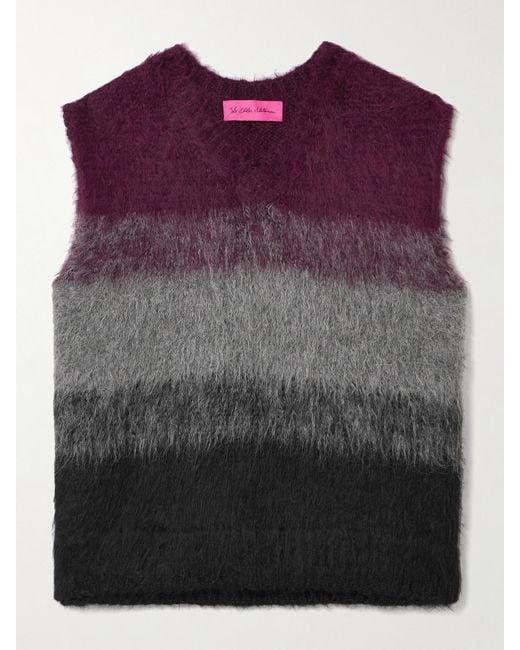 The Elder Statesman Purple Thistle Weste Aus Einer Gebürsteten Alpakawollmischung Mit Farbverlauf