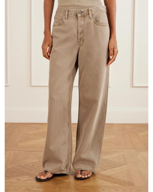 Agolde Natural Low Slung Baggy Low-Rise Wide-Leg Jeans