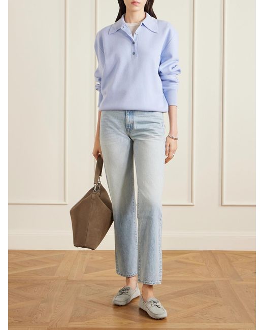 Tod's White Gommino Suede Boat Shoes