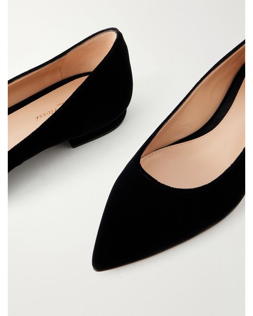 Gianvito Rossi Black Gianvito Velvet Ballet Flats