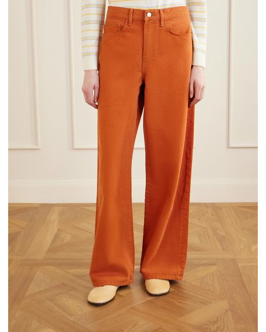 The Elder Statesman Orange Evvie Recycled Cotton Wide-Leg Jeans