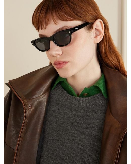 Prada Gray D-Frame Acetate Sunglasses