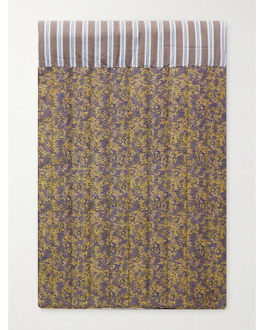Dries Van Noten Brown Patchwork Quilted Scarf