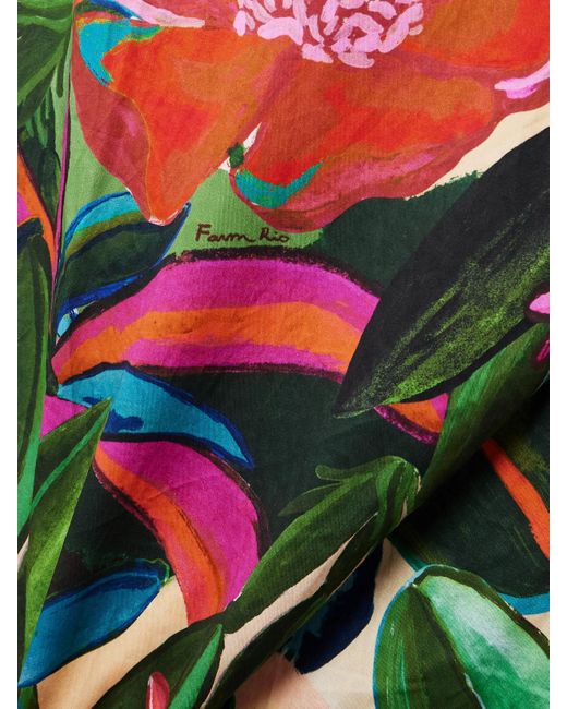 Robe Midi Dos Nu En Coton Biologique À Imprimé Fleuri Jardin De Rêve Farm Rio en coloris White