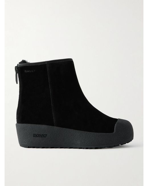 Bally Black Guard Iii Suede Ankle Boots