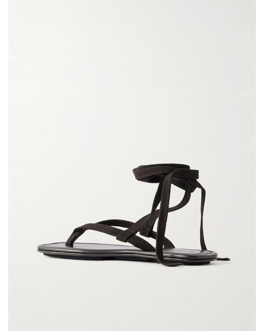 St. Agni White Suede Sandals