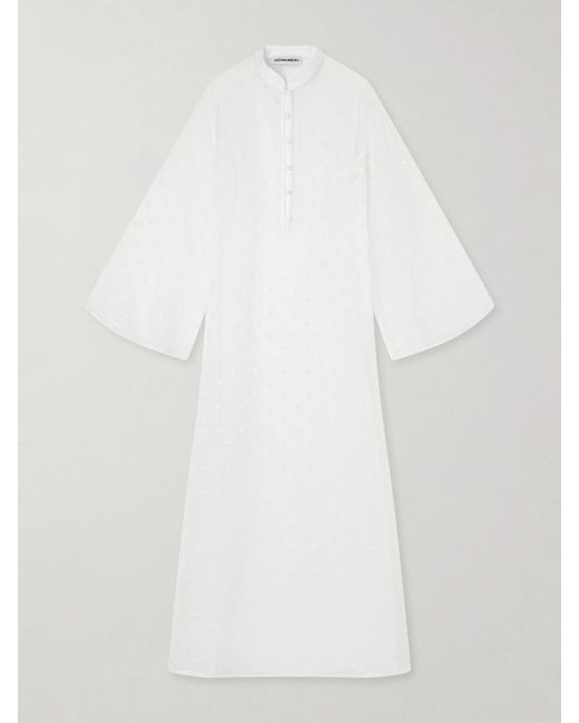 Christiano Marchelli White Bianca Swiss-Dot Organza Cover-Up