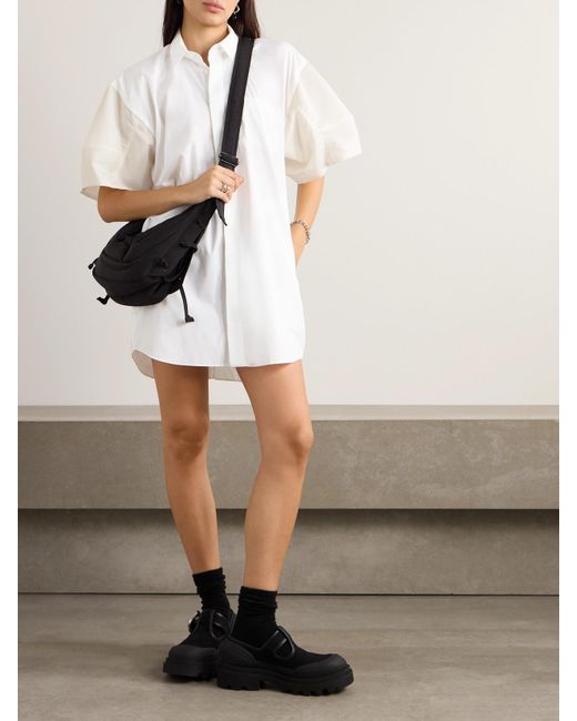 【関税込み】sacai Chemisier dress Sacai Layered zip-detail Shirt Dress | Black | FARFETCH