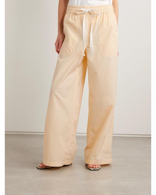 Twp Natural Main St. Striped Cotton-Poplin Wide-Leg Pants