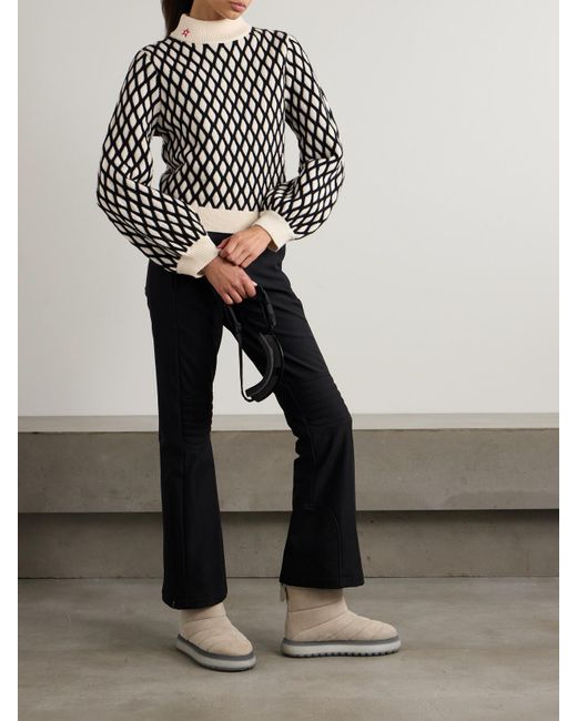 Perfect Moment Black Carving Air Wool And Cashmere-Blend Jacquard Sweater