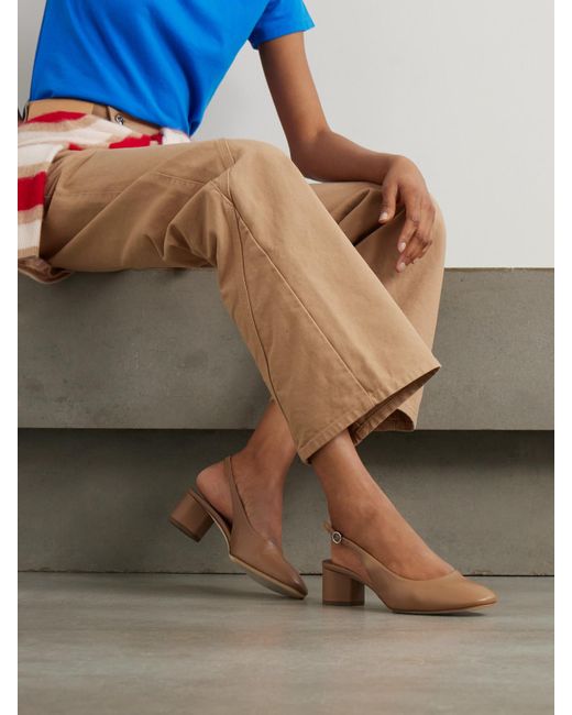 Aeyde White Romy Slingback-Pumps Aus Leder