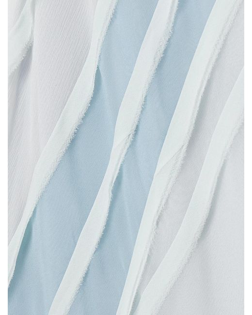 Jason Wu Blue Paneled Silk-Chiffon Maxi Dress
