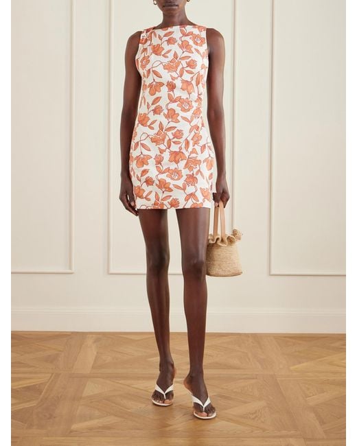 Sir Red Chloe Floral-Print Linen-Blend Mini Dress