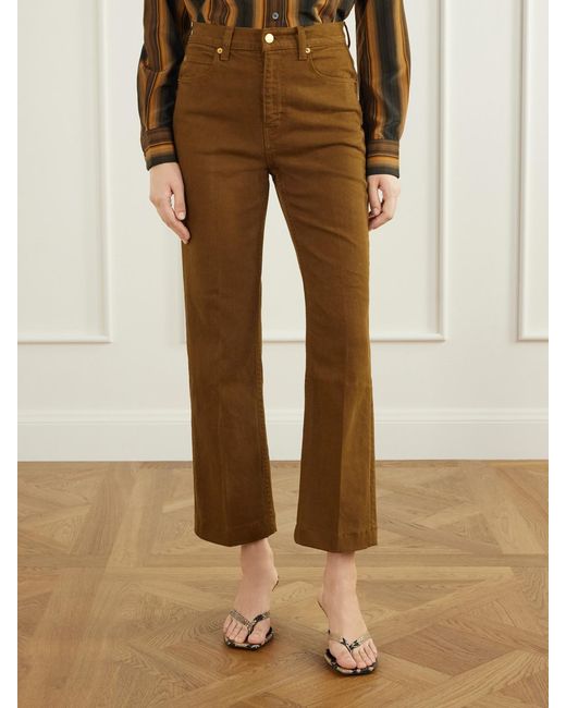 Jamie Haller Brown The Kenickie Blind Crease High-Waist Straight-Leg Jeans