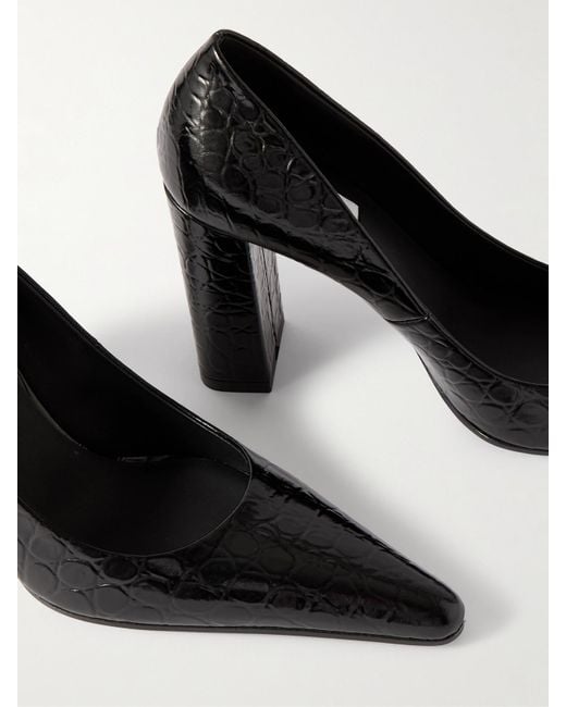 Escarpins En Cuir Effet Croco 90 Alaïa en coloris Black