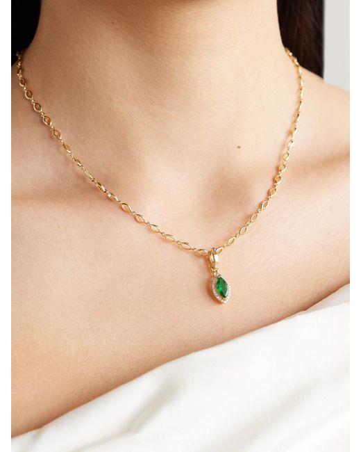 SHAY Natural Halo Clip Anhänger Aus 18 Karat Mit Smaragd Und Diamanten