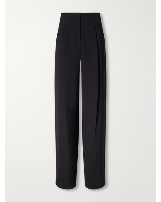 Veronica Beard Blue Kenneth Stretch-Crepe Wide-Leg Pants
