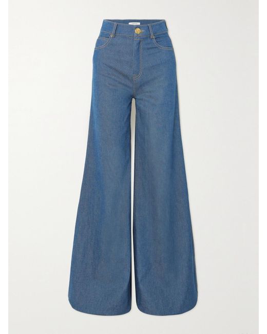Zimmermann Blue Matchmaker High-Rise Wide-Leg Jeans