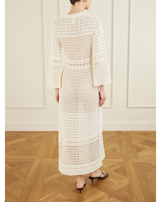 Eres Natural Madone Open-Knit Maxi Dress