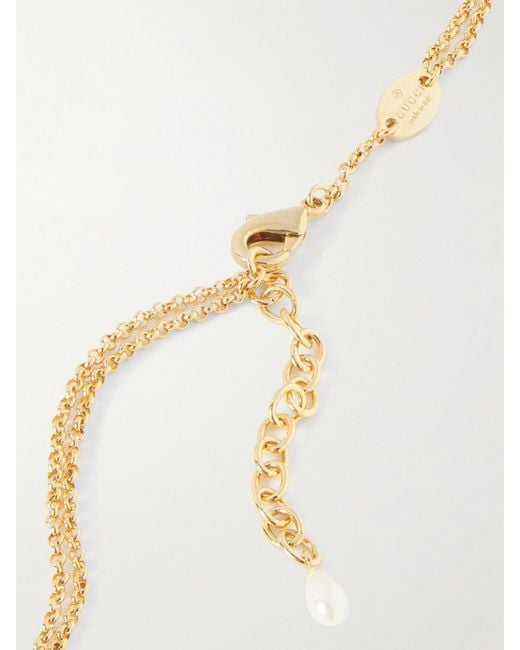 Gucci Natural Blondie-Tone Crystal Necklace