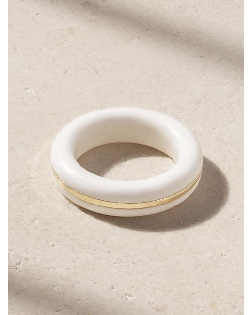 BY PARIAH Natural The Essential Stacking 14-Karat Recycled Agate Ring