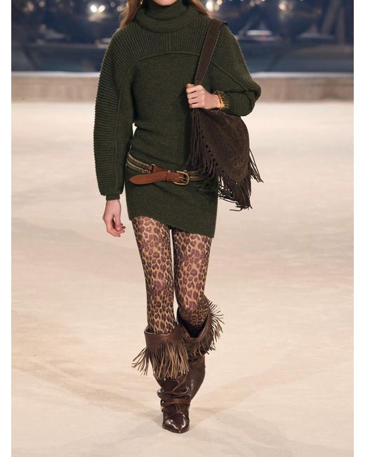 Isabel Marant Green Hilde Ribbed Wool Mini Dress