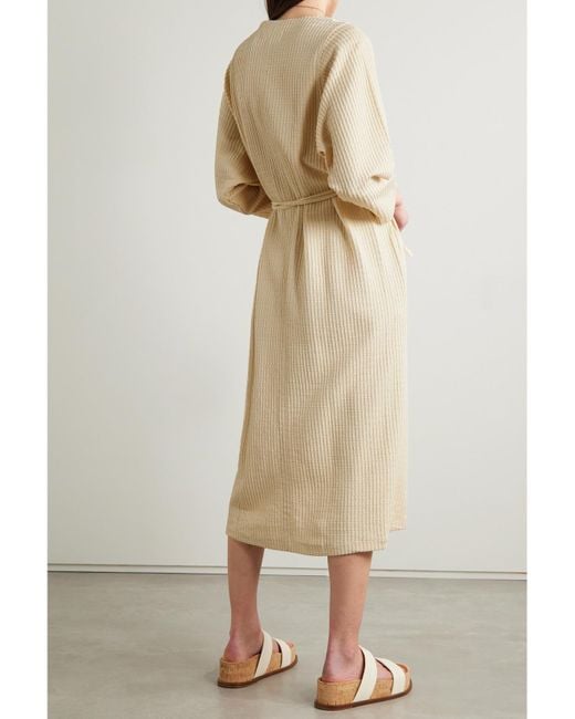 Mara Hoffman Natural Tiffany Wickelkleid Aus Einer Strukturierten Biobaumwollmischung