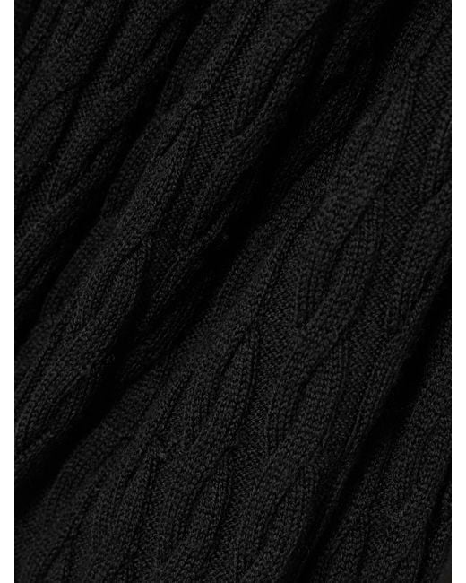 Totême  Black Cable-Knit Wool Maxi Dress