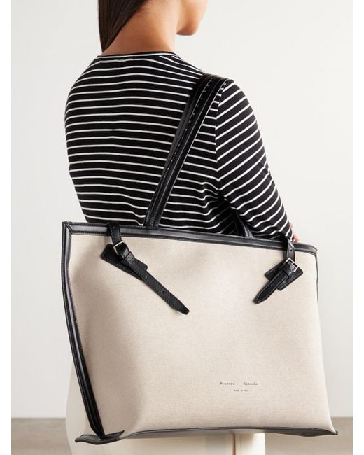 Proenza Schouler White Days Leather-Trimmed Canvas Tote