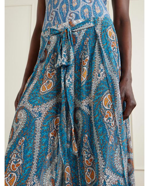 Etro Blue Wide-Leg Woven Pants