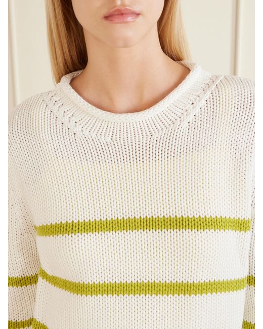 La Ligne Natural Mini Marina Crochet-Knit Cotton Sweater